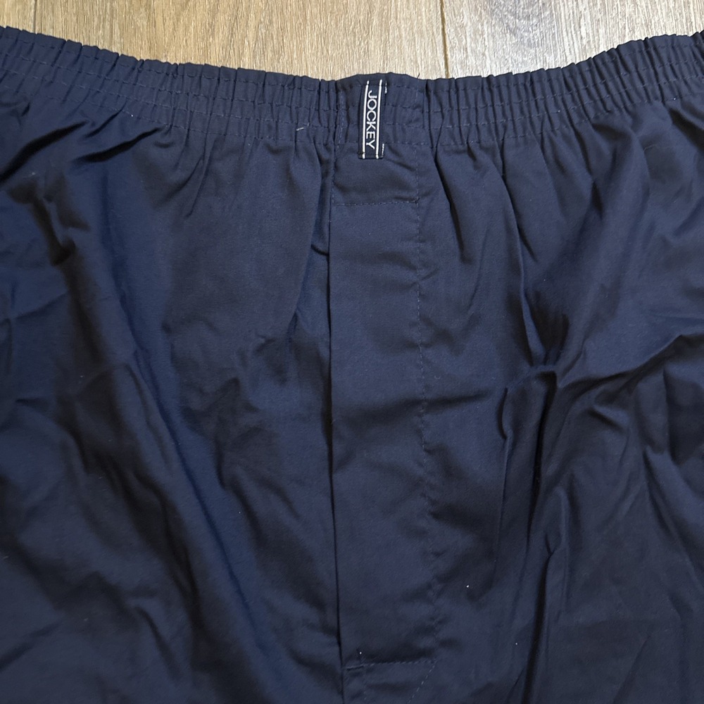 Jockey Men's Boxer Shorts Loungewear Wht/Blue Open Fly XXL (44-46) 2 Pair NWOT - Picture 3 of 11